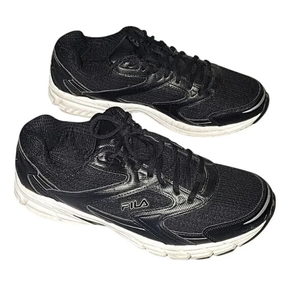 Fila Black & White Mens Athletic Running Shoes Size 11 walking running workout